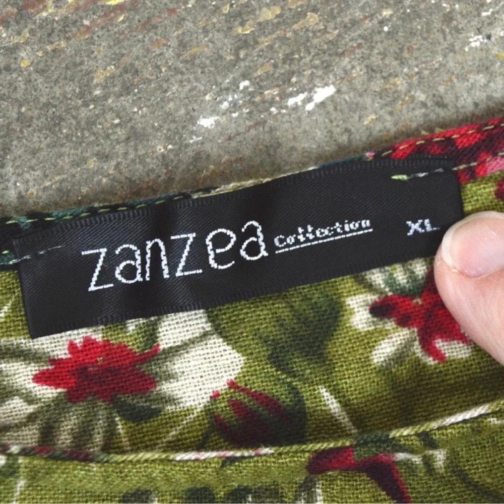 Zanzea Collection Mixed Print Cotton Long Sleeve Top, Size XL - Picture 4 of 6